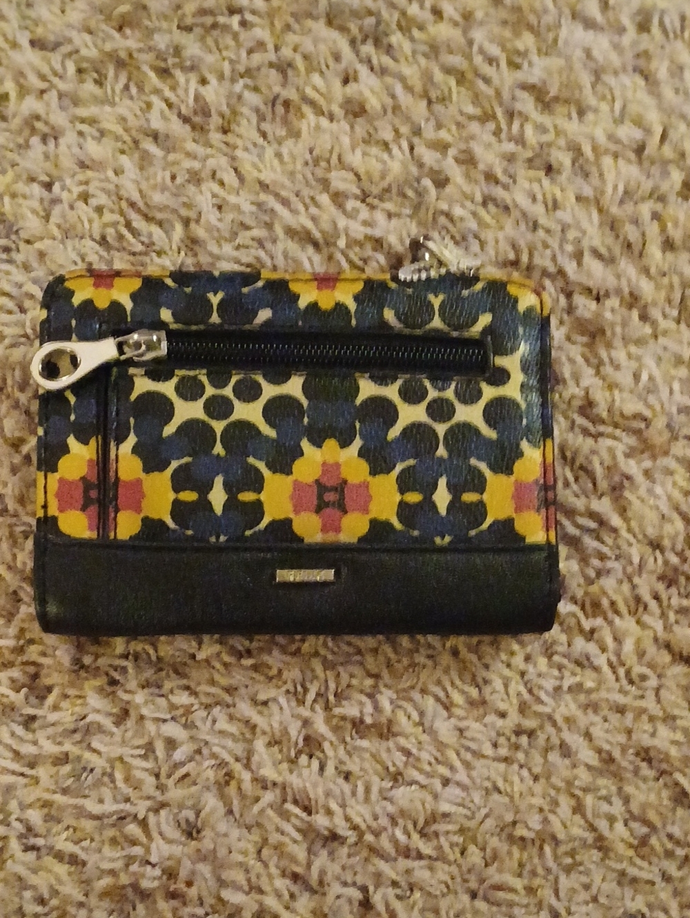 Relic Yellow, Black and Red Floral Zip Wallet